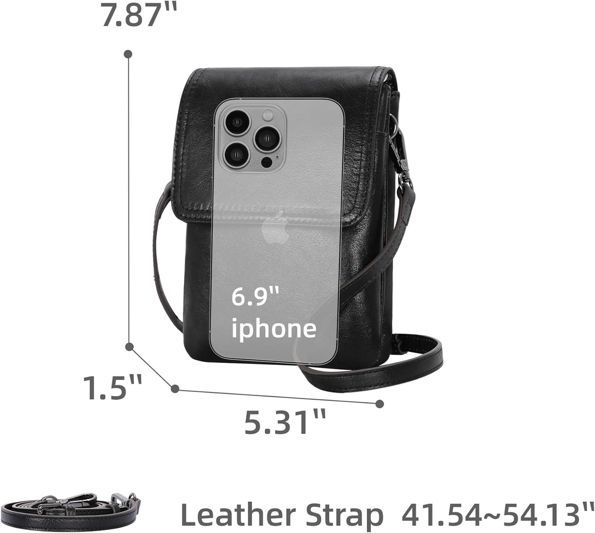 Rfid Blocking Small Crossbody Bag for Women Travel Classic Style | Genuine Leather，Adjustable Shoulder Strap,Fits 6.9" Phone,Anti-Theft Purse,Perfect for Daily Use and Weekend Travel