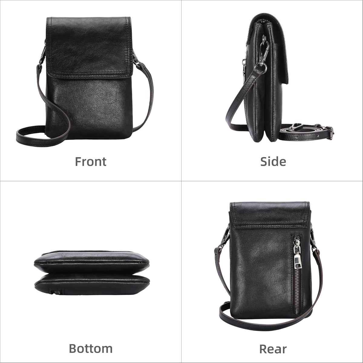 Rfid Blocking Small Crossbody Bag for Women Travel Classic Style | Genuine Leather，Adjustable Shoulder Strap,Fits 6.9" Phone,Anti-Theft Purse,Perfect for Daily Use and Weekend Travel