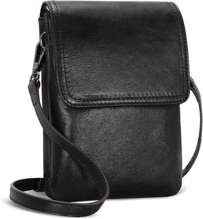 Rfid Blocking Small Crossbody Bag for Women Travel Classic Style | Genuine Leather，Adjustable Shoulder Strap,Fits 6.9" Phone,Anti-Theft Purse,Perfect for Daily Use and Weekend Travel