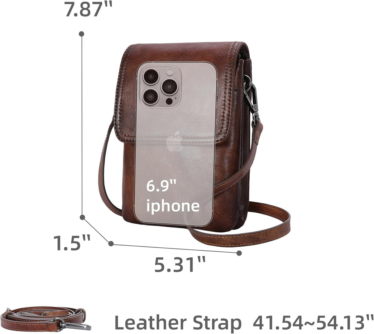 Rfid Blocking Small Crossbody Bag for Women Travel Classic Style | Genuine Leather，Adjustable Shoulder Strap,Fits 6.9" Phone,Anti-Theft Purse,Perfect for Daily Use and Weekend Travel