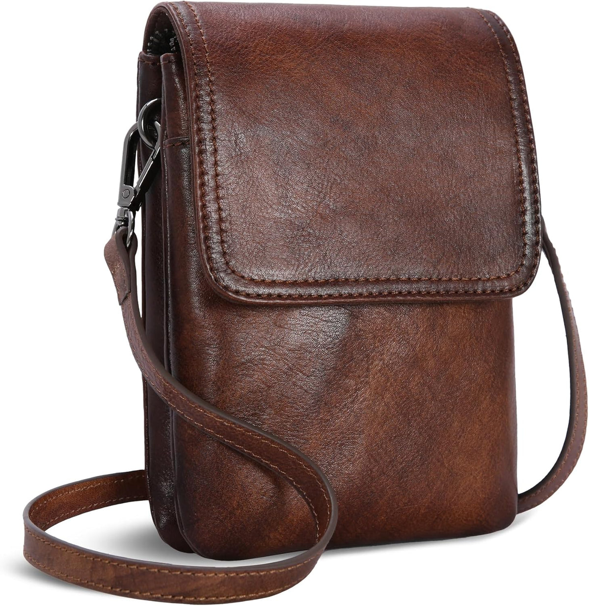 Rfid Blocking Small Crossbody Bag for Women Travel Classic Style | Genuine Leather，Adjustable Shoulder Strap,Fits 6.9" Phone,Anti-Theft Purse,Perfect for Daily Use and Weekend Travel