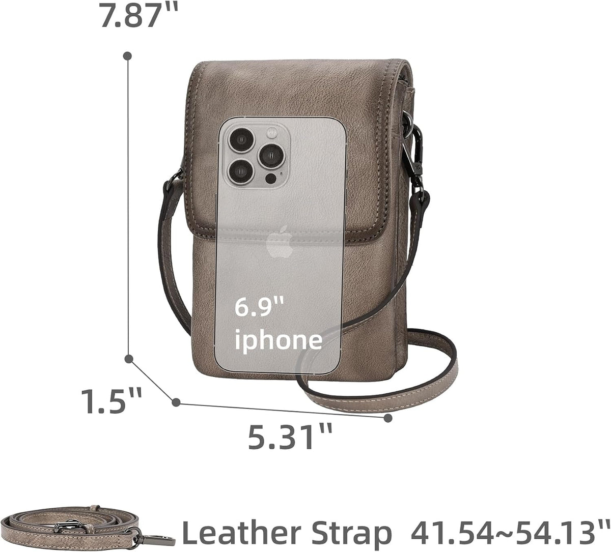 Rfid Blocking Small Crossbody Bag for Women Travel Classic Style | Genuine Leather，Adjustable Shoulder Strap,Fits 6.9" Phone,Anti-Theft Purse,Perfect for Daily Use and Weekend Travel