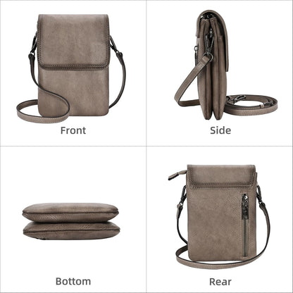 Rfid Blocking Small Crossbody Bag for Women Travel Classic Style | Genuine Leather，Adjustable Shoulder Strap,Fits 6.9" Phone,Anti-Theft Purse,Perfect for Daily Use and Weekend Travel
