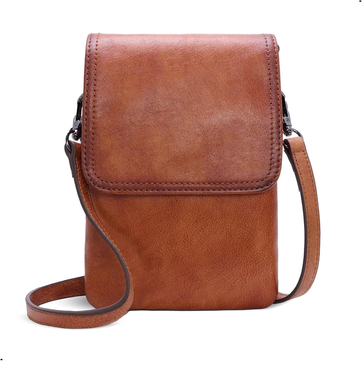 Rfid Blocking Small Crossbody Bag for Women Travel Classic Style | Genuine Leather，Adjustable Shoulder Strap,Fits 6.9" Phone,Anti-Theft Purse,Perfect for Daily Use and Weekend Travel