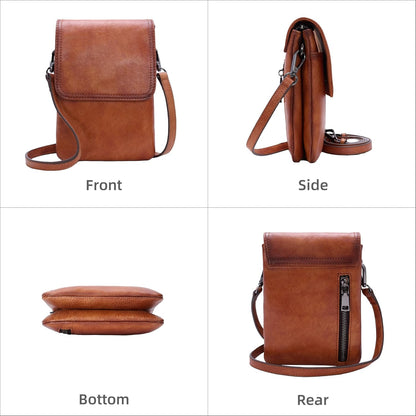 Rfid Blocking Small Crossbody Bag for Women Travel Classic Style | Genuine Leather，Adjustable Shoulder Strap,Fits 6.9" Phone,Anti-Theft Purse,Perfect for Daily Use and Weekend Travel