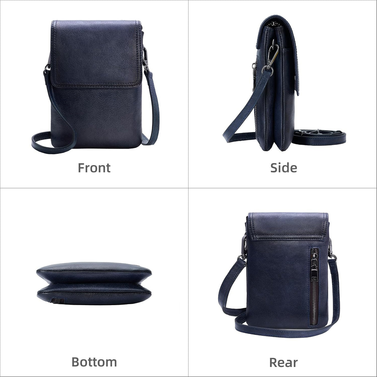 Rfid Blocking Small Crossbody Bag for Women Travel Classic Style | Genuine Leather，Adjustable Shoulder Strap,Fits 6.9" Phone,Anti-Theft Purse,Perfect for Daily Use and Weekend Travel