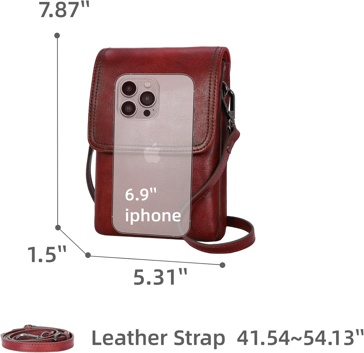 Rfid Blocking Small Crossbody Bag for Women Travel Classic Style | Genuine Leather，Adjustable Shoulder Strap,Fits 6.9" Phone,Anti-Theft Purse,Perfect for Daily Use and Weekend Travel