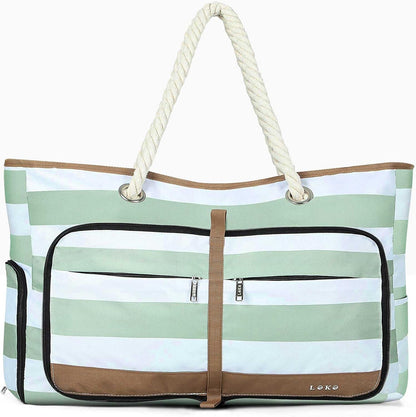 Beach Bag for Women - 35L Large Tote Bag, Waterproof & Sandproof, Zippered Carry On Bag for Pool, Beach & Travel