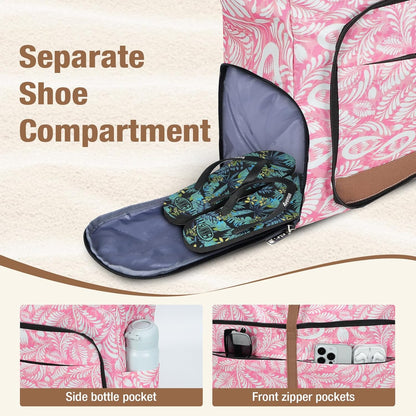 Beach Bag for Women - 35L Large Tote Bag, Waterproof & Sandproof, Zippered Carry On Bag for Pool, Beach & Travel