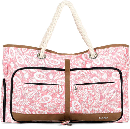 Beach Bag for Women - 35L Large Tote Bag, Waterproof & Sandproof, Zippered Carry On Bag for Pool, Beach & Travel