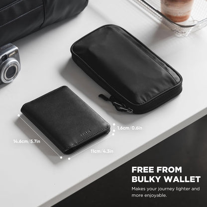 Slim Minimalist Passport Wallet RFID Blocking Passport Holder for Travel, Leather Travel Wallet for Men Women, Magnetic Closure