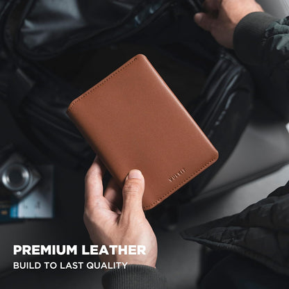 Slim Minimalist Passport Wallet RFID Blocking Passport Holder for Travel, Leather Travel Wallet for Men Women, Magnetic Closure