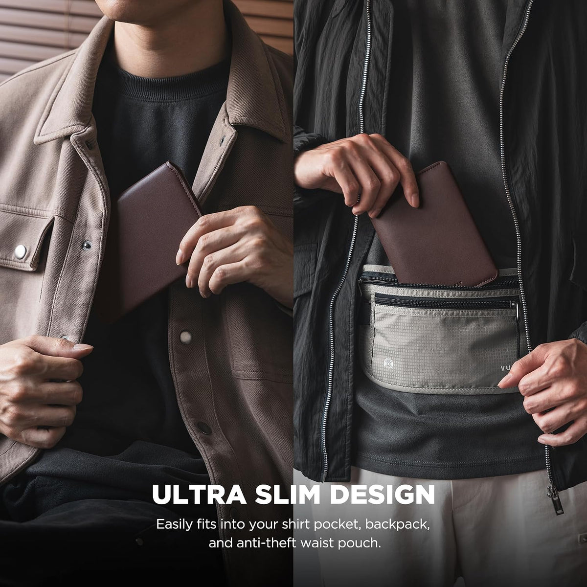 Slim Minimalist Passport Wallet RFID Blocking Passport Holder for Travel, Leather Travel Wallet for Men Women, Magnetic Closure