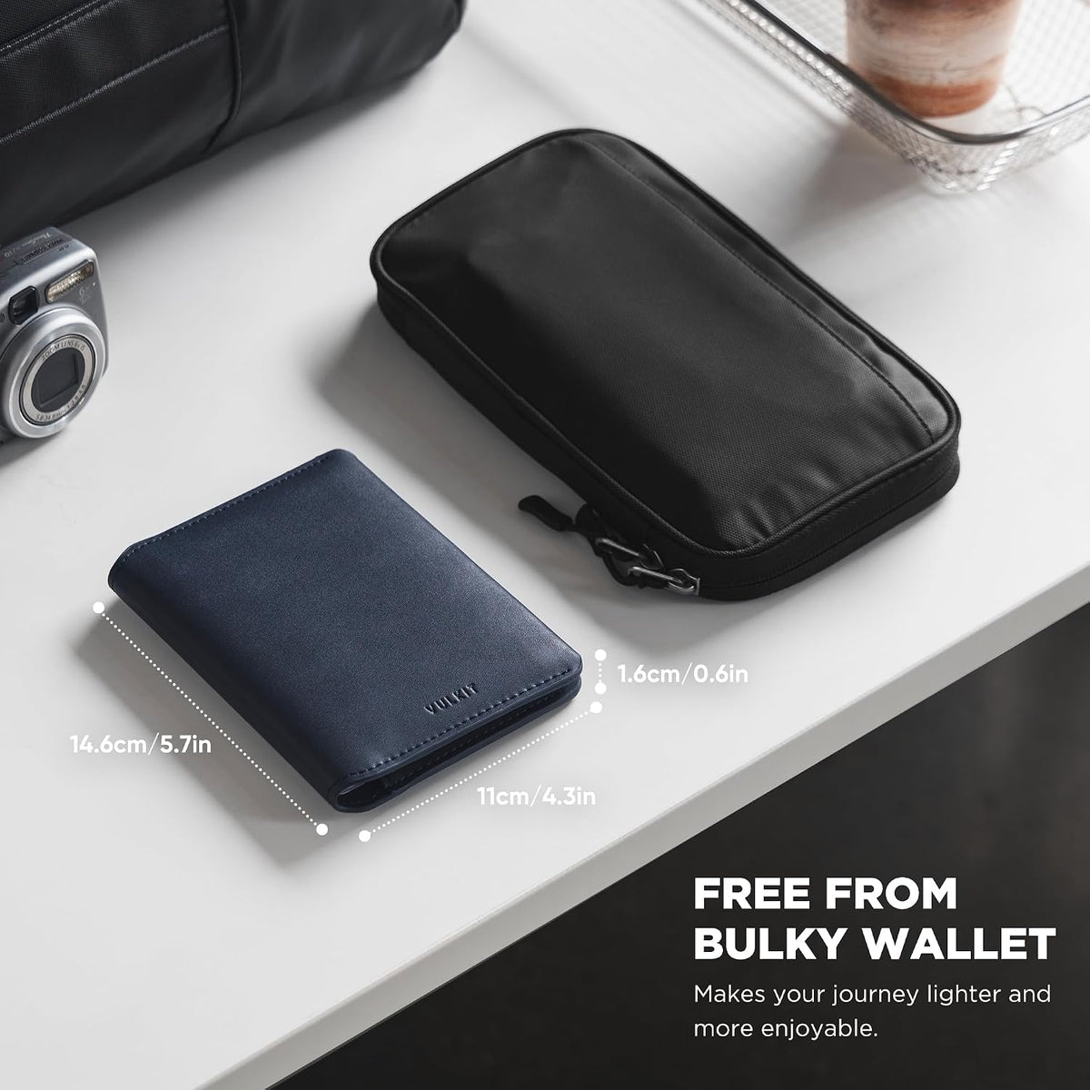 Slim Minimalist Passport Wallet RFID Blocking Passport Holder for Travel, Leather Travel Wallet for Men Women, Magnetic Closure