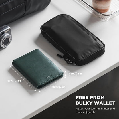 Slim Minimalist Passport Wallet RFID Blocking Passport Holder for Travel, Leather Travel Wallet for Men Women, Magnetic Closure