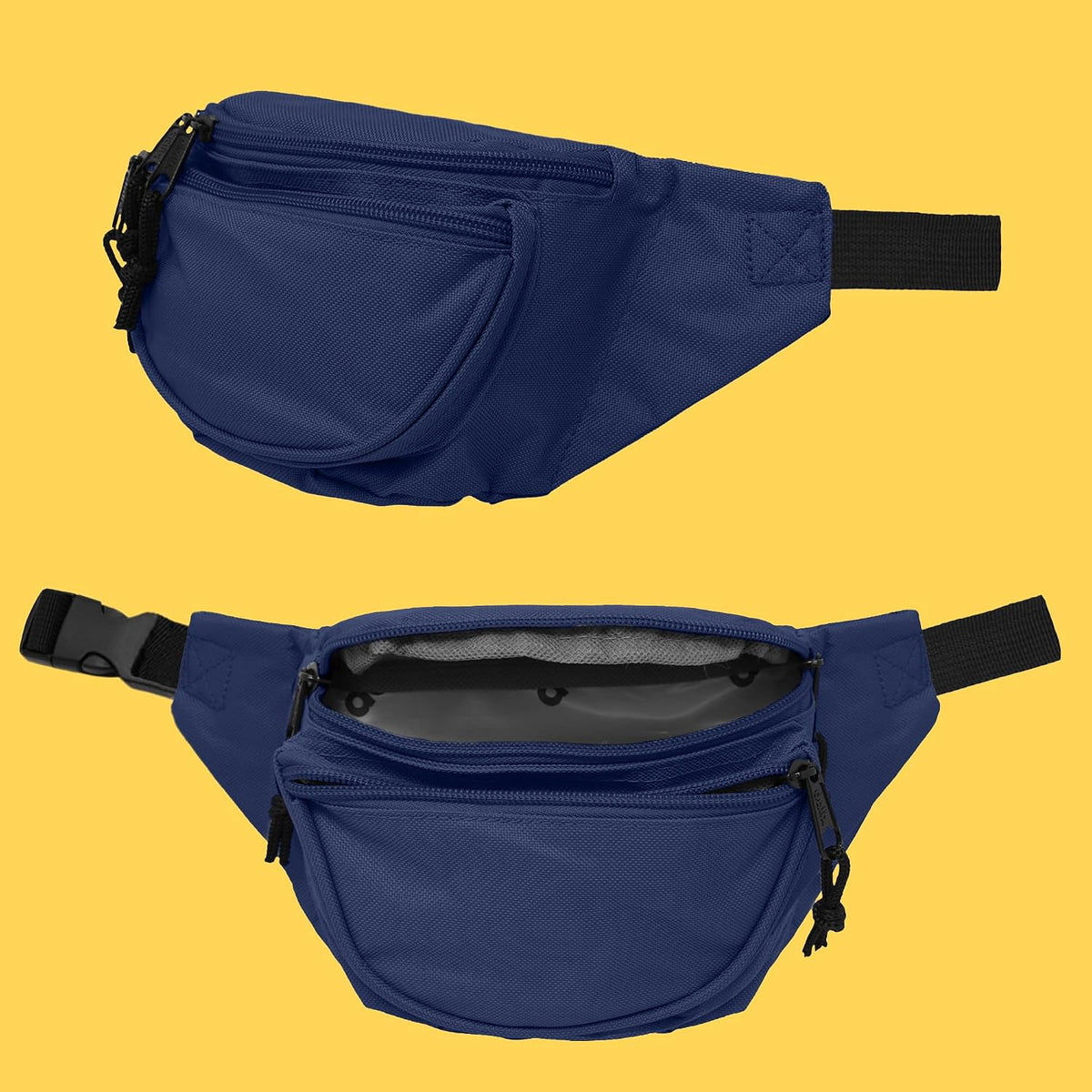 Fanny Pack w/ 3 Pockets Traveling Concealment Pouch Airport Money Bag