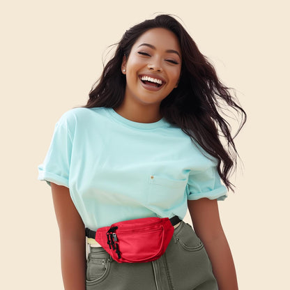 Fanny Pack w/ 3 Pockets Traveling Concealment Pouch Airport Money Bag