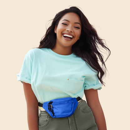 Fanny Pack w/ 3 Pockets Traveling Concealment Pouch Airport Money Bag