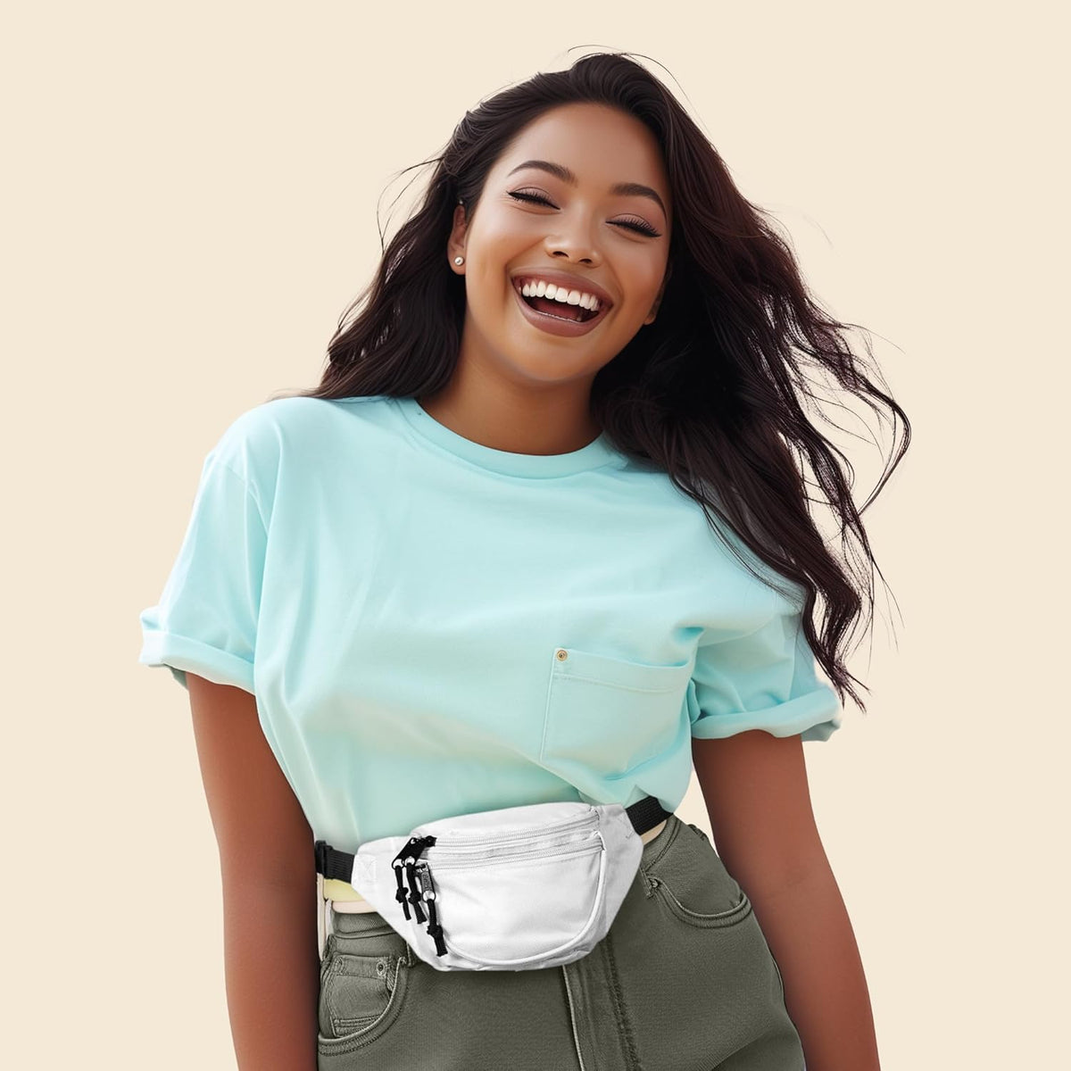 Fanny Pack w/ 3 Pockets Traveling Concealment Pouch Airport Money Bag