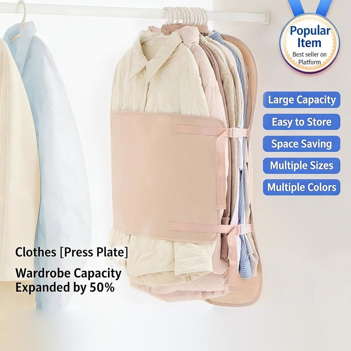 Efficient Seasonal Wardrobes Organizers Compression Storage Cubes Organizers Bags for Large Winter Coat and Jackets Space Saving Luggage Packing Cubes