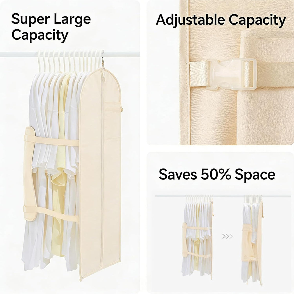 Efficient Seasonal Wardrobes Organizers Compression Storage Cubes Organizers Bags for Large Winter Coat and Jackets Space Saving Luggage Packing Cubes
