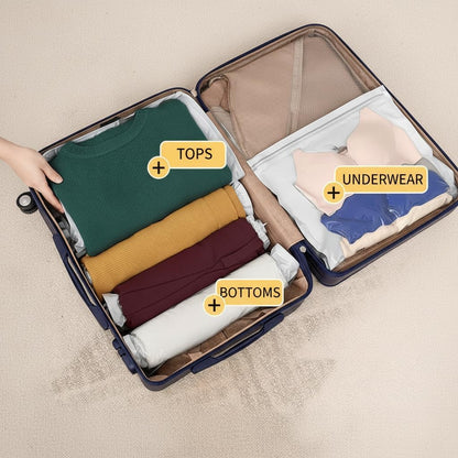 Roll Up Vacuum Storage Bag, No Eeed For Pump, Saves Space, Travel Compression Bag, Luggage, Wardrobe Organization