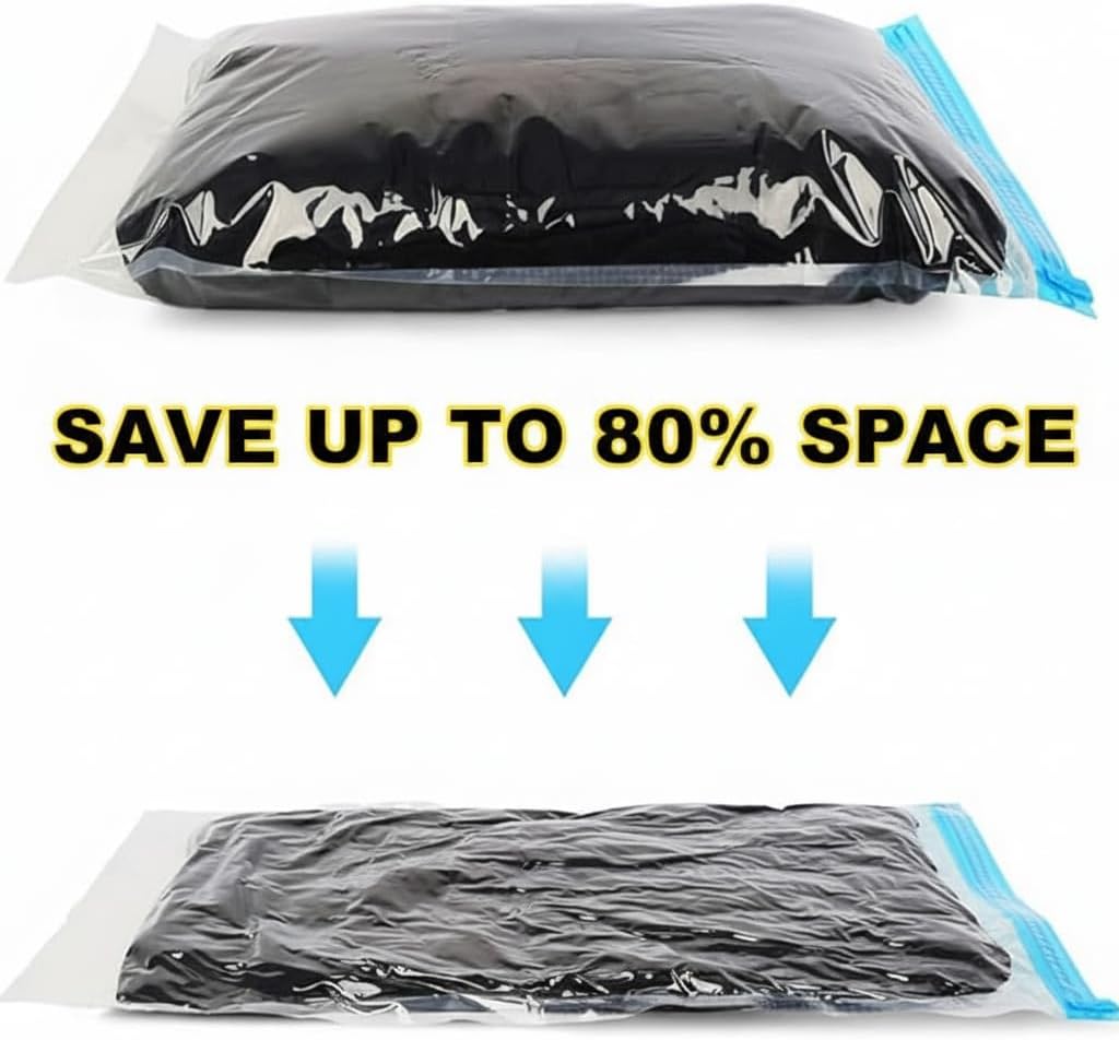 Roll Up Vacuum Storage Bag, No Eeed For Pump, Saves Space, Travel Compression Bag, Luggage, Wardrobe Organization