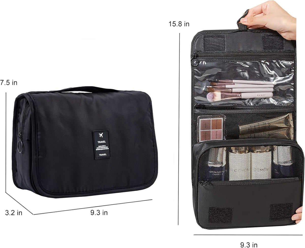 Hanging Toiletry Bag for Women, Travel Size Toiletries bags with Hook, Travel Makeup Bag for Cosmetic Storage Organizer Beige