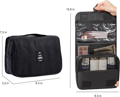 Hanging Toiletry Bag for Women, Travel Size Toiletries bags with Hook, Travel Makeup Bag for Cosmetic Storage Organizer Beige