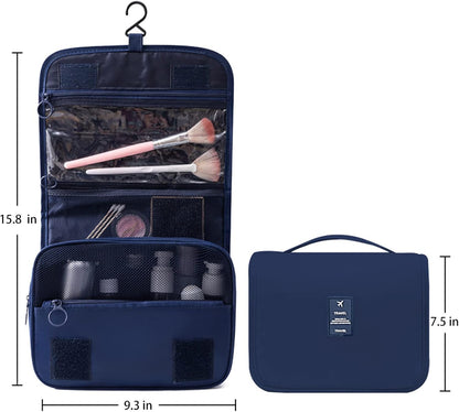 Hanging Toiletry Bag for Women, Travel Size Toiletries bags with Hook, Travel Makeup Bag for Cosmetic Storage Organizer Beige