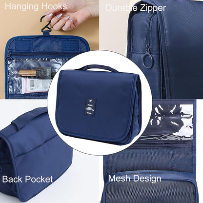 Hanging Toiletry Bag for Women, Travel Size Toiletries bags with Hook, Travel Makeup Bag for Cosmetic Storage Organizer Beige
