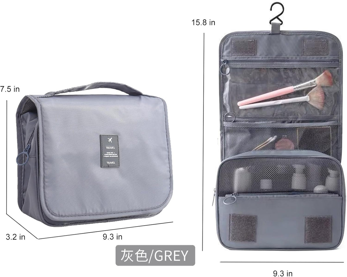 Hanging Toiletry Bag for Women, Travel Size Toiletries bags with Hook, Travel Makeup Bag for Cosmetic Storage Organizer Beige