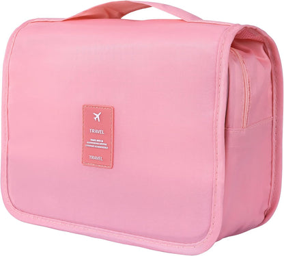 Hanging Toiletry Bag for Women, Travel Size Toiletries bags with Hook, Travel Makeup Bag for Cosmetic Storage Organizer Beige