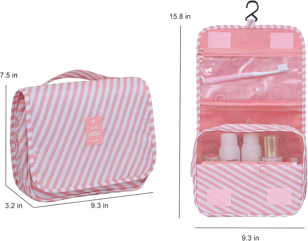 Hanging Toiletry Bag for Women, Travel Size Toiletries bags with Hook, Travel Makeup Bag for Cosmetic Storage Organizer Beige