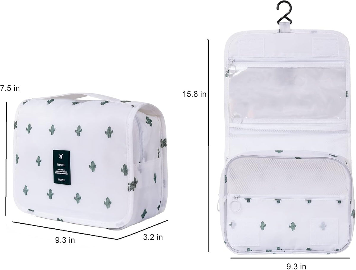 Hanging Toiletry Bag for Women, Travel Size Toiletries bags with Hook, Travel Makeup Bag for Cosmetic Storage Organizer Beige