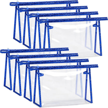 5 Pack Clear Cosmetic Bags Makeup Bags Set Waterproof PVC Clear Toiletry Bag with Zipper, Makeup Organizer Storage Pouches Fit Carry-on Travel Essentials
