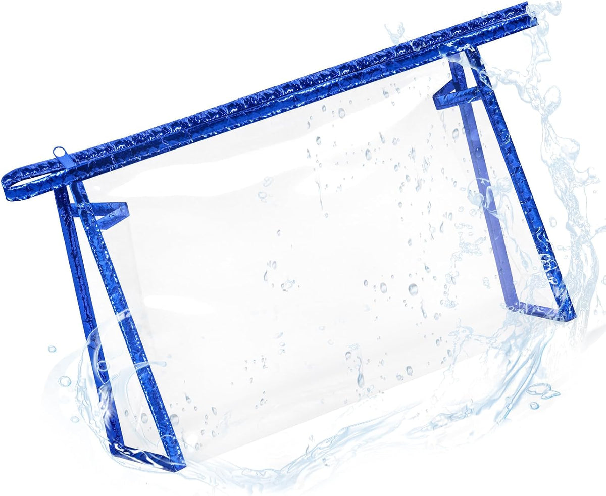 5 Pack Clear Cosmetic Bags Makeup Bags Set Waterproof PVC Clear Toiletry Bag with Zipper, Makeup Organizer Storage Pouches Fit Carry-on Travel Essentials