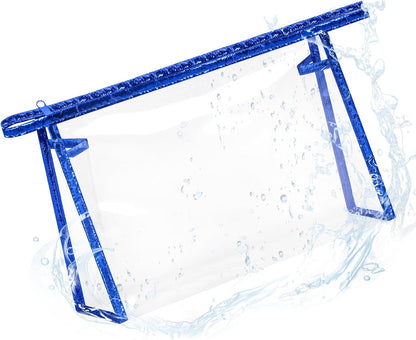 5 Pack Clear Cosmetic Bags Makeup Bags Set Waterproof PVC Clear Toiletry Bag with Zipper, Makeup Organizer Storage Pouches Fit Carry-on Travel Essentials