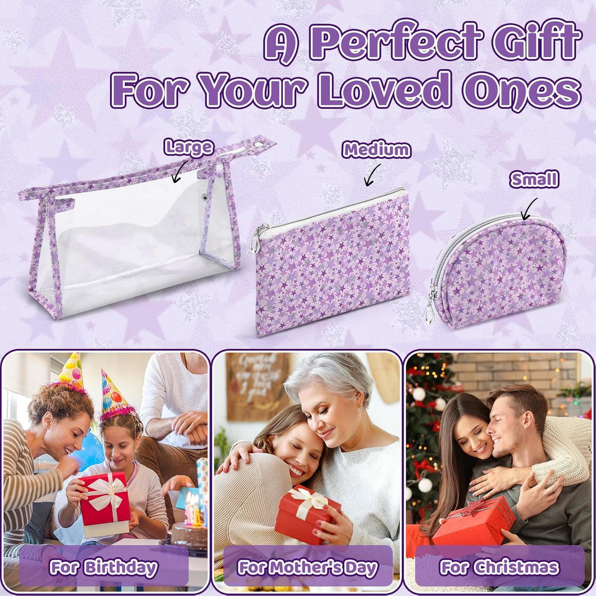5 Pack Clear Cosmetic Bags Makeup Bags Set Waterproof PVC Clear Toiletry Bag with Zipper, Makeup Organizer Storage Pouches Fit Carry-on Travel Essentials
