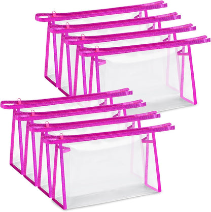 5 Pack Clear Cosmetic Bags Makeup Bags Set Waterproof PVC Clear Toiletry Bag with Zipper, Makeup Organizer Storage Pouches Fit Carry-on Travel Essentials