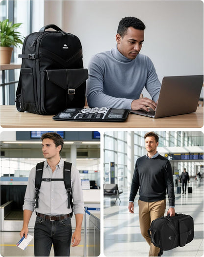 CLASSIC Personal Item Backpack with Detachable Tech Organizer | TSA Approved 18x14x8 Underseat Travel Backpack for Frontier, Water Resistant Business Carry on Bag, Airlines, Fits 17" Laptop