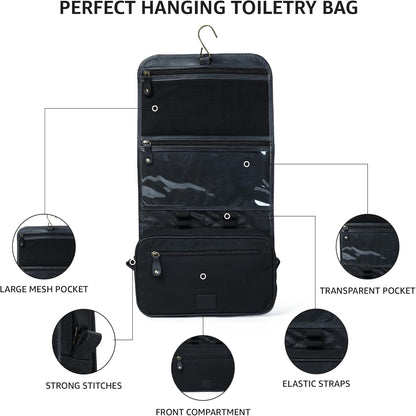 Hanging Genuine Leather Toiletry Bag for Men & Women with Waterproof Lining – Handcrafted Vintage Travel Dopp Kit, Shaving Organizer & Shower Bathroom Essentials Case - Brown