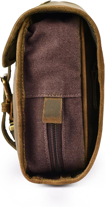 Hanging Genuine Leather Toiletry Bag for Men & Women with Waterproof Lining – Handcrafted Vintage Travel Dopp Kit, Shaving Organizer & Shower Bathroom Essentials Case - Brown