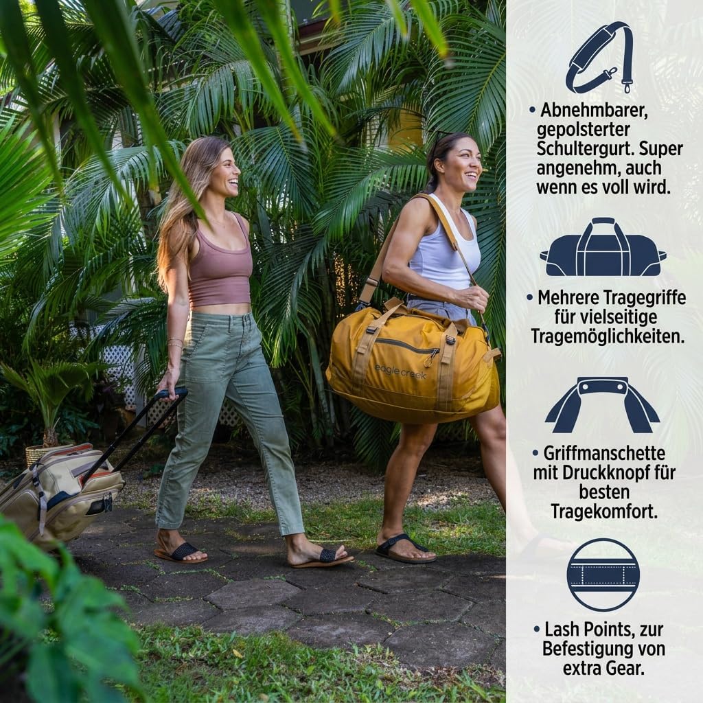 No Matter What Rolling Duffel - Durable Rolling Bag for Travel - Adjustable Shoulder Strap - Heavy Duty Wheels - Lockable Zippers - Multiple Carry Options - 130L - Smoke