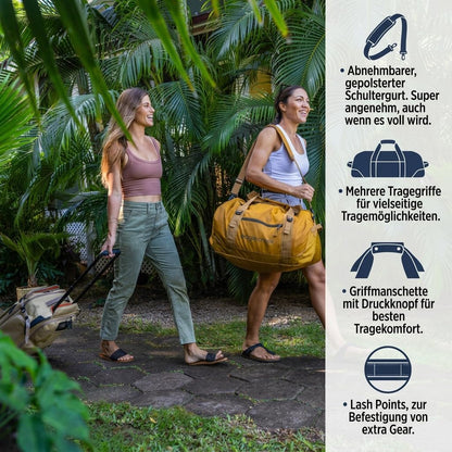 No Matter What Rolling Duffel - Durable Rolling Bag for Travel - Adjustable Shoulder Strap - Heavy Duty Wheels - Lockable Zippers - Multiple Carry Options - 130L - Smoke