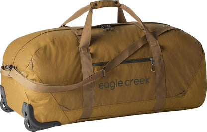No Matter What Rolling Duffel - Durable Rolling Bag for Travel - Adjustable Shoulder Strap - Heavy Duty Wheels - Lockable Zippers - Multiple Carry Options - 130L - Smoke