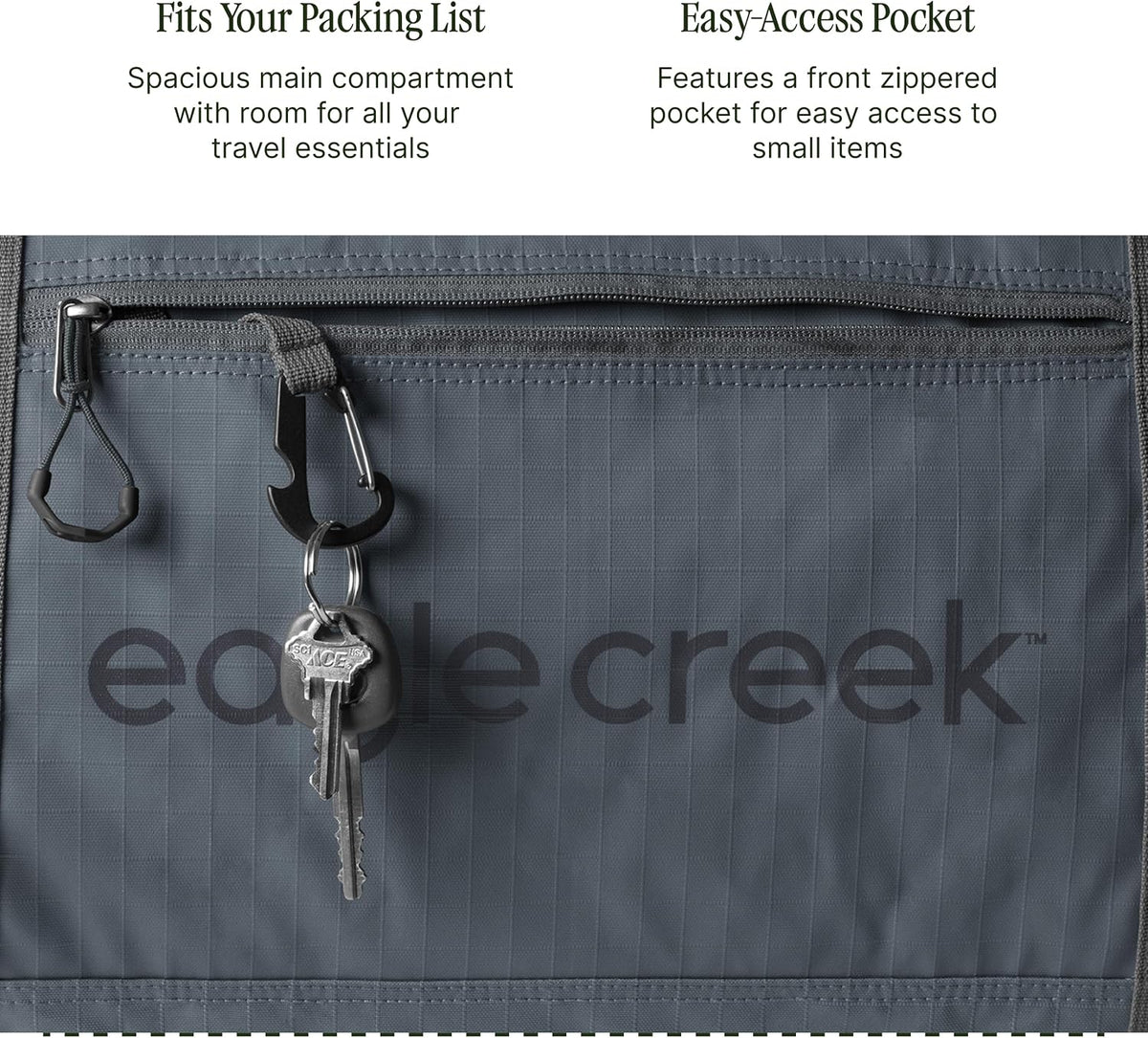 No Matter What Rolling Duffel - Durable Rolling Bag for Travel - Adjustable Shoulder Strap - Heavy Duty Wheels - Lockable Zippers - Multiple Carry Options - 130L - Smoke