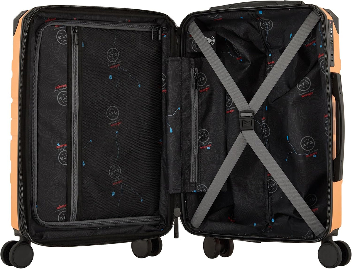 ATG Alpine 22" Expandable Rolling Hardside Carry-On Luggage, Jet Black