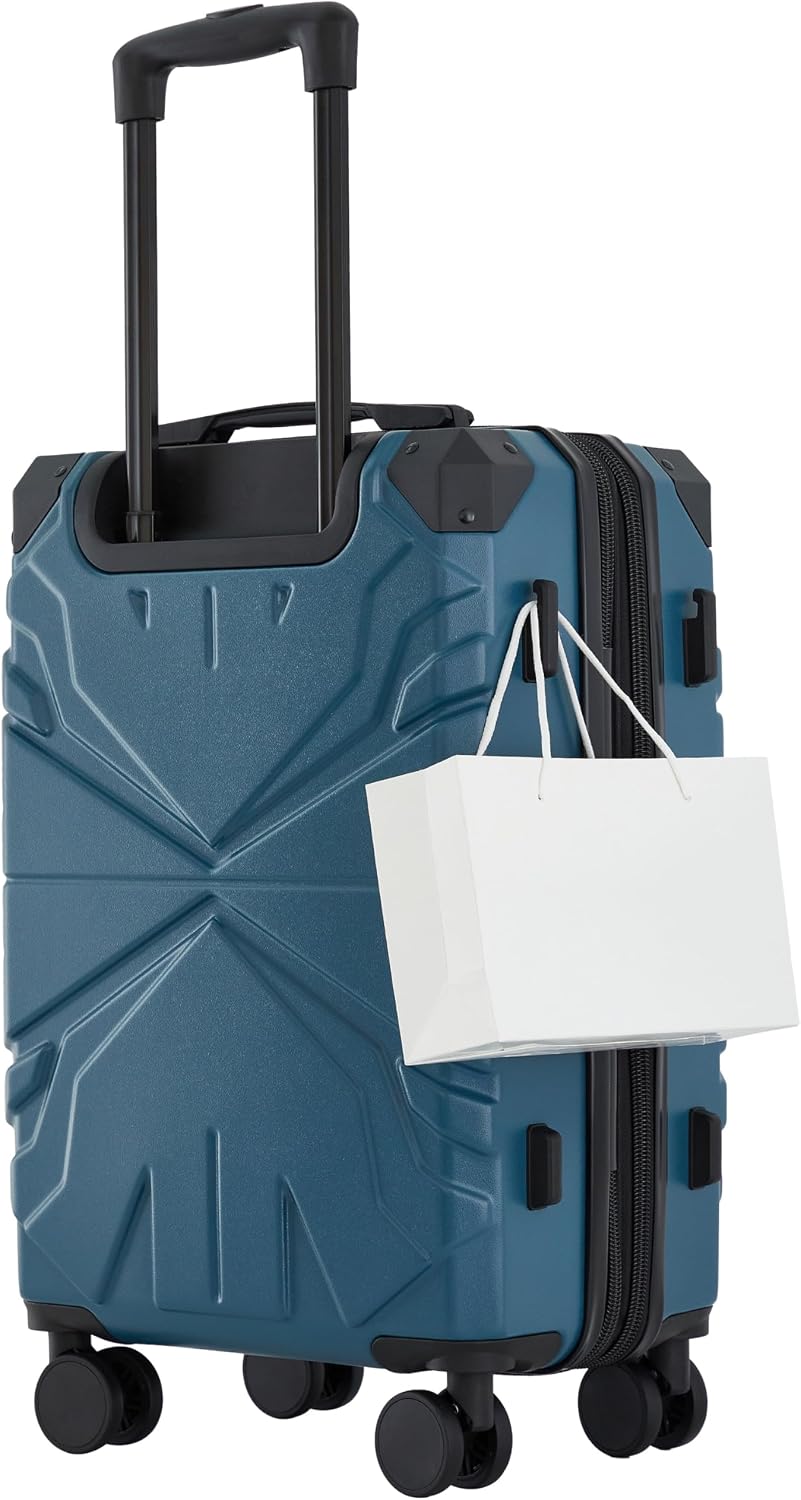 ATG Alpine 22" Expandable Rolling Hardside Carry-On Luggage, Jet Black