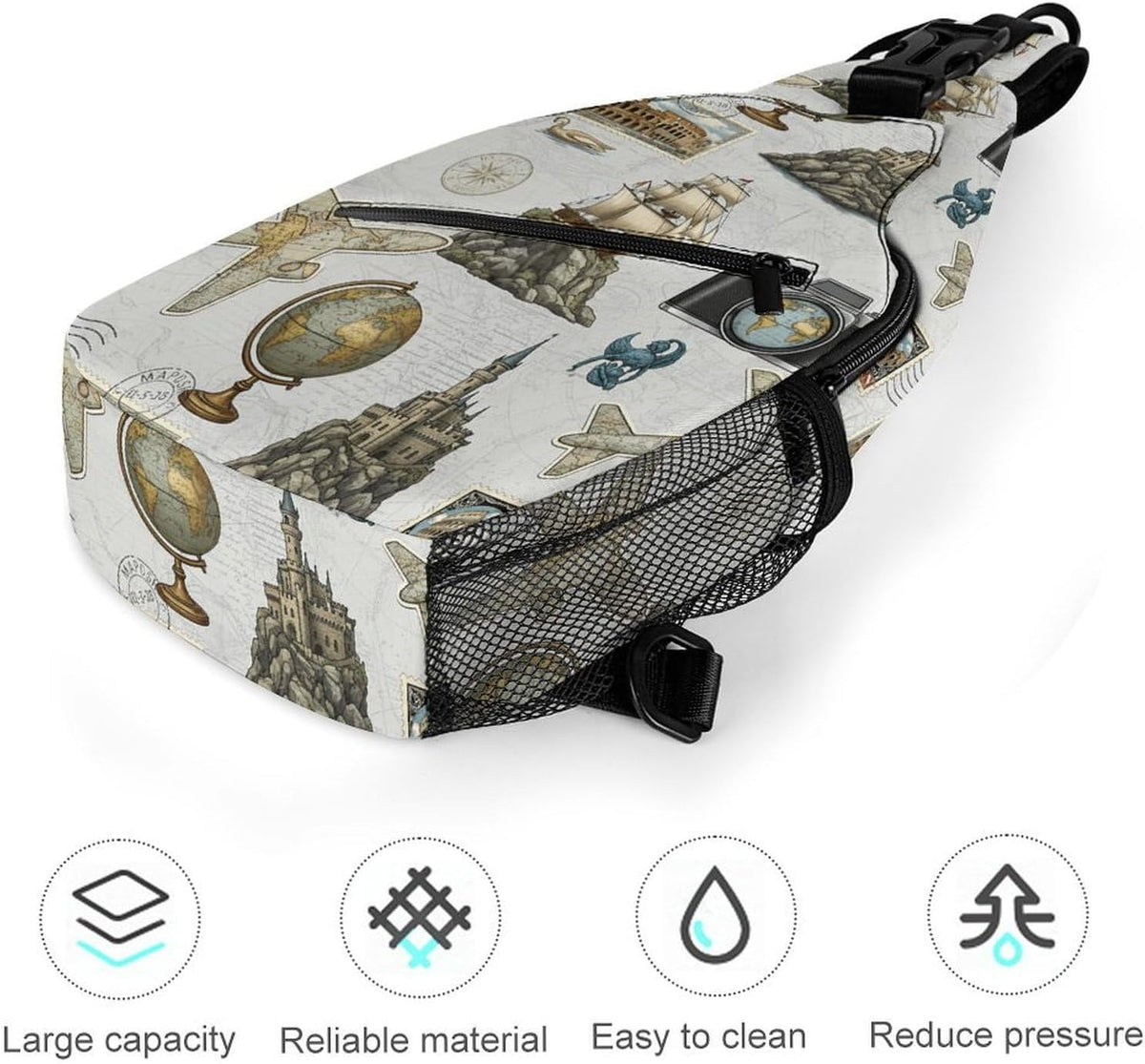 Sling Bag Crossbody for Women Men Travel Adventure Exploration Journey Lightweight Daypack, Adjustable Extender Strap Shoulder Backpack for Hiking Travel